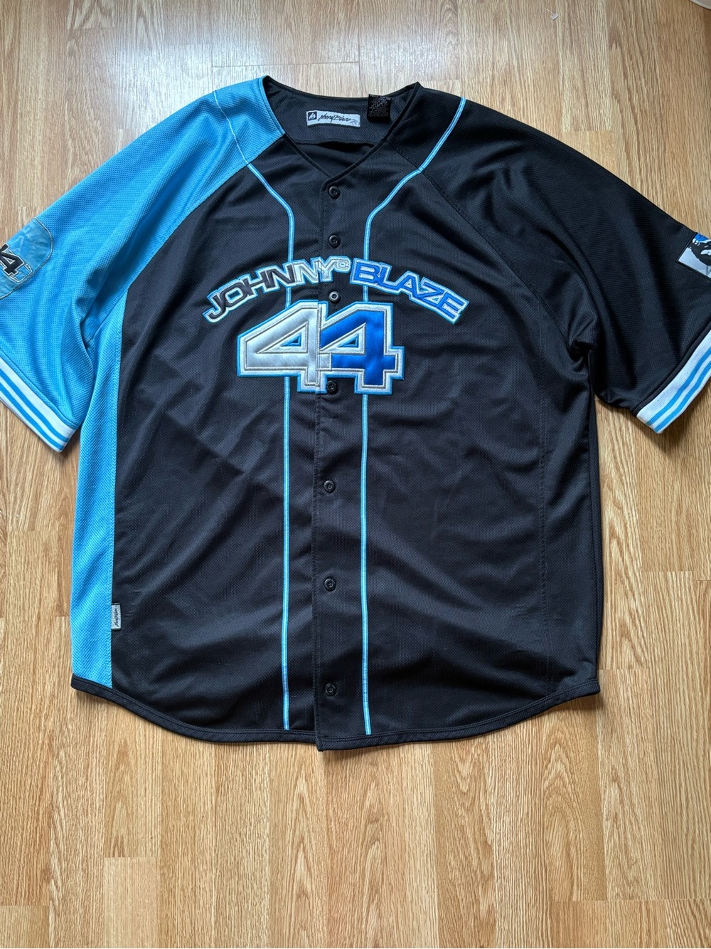 Rare y2k johnny blaze baseball jersey season 002 farm team wu tang size XL